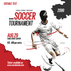 soccer tournament flyer template © akhid