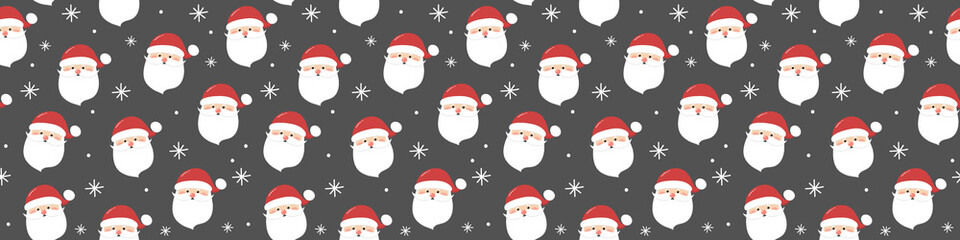 Obraz na płótnie Canvas Design of Xmas pattern with Santa Claus. Christmas concept. Banner. Vector