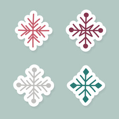 Hand drawn snowflakes. Icon set. Vector