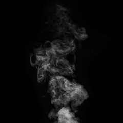 A white fumes, smoke on a black background to add to your pictures. Perfect smoke, steam, fragrance, incense