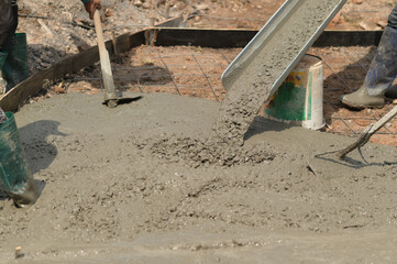 Concrete work for construction.