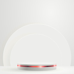White circle stage background illustration