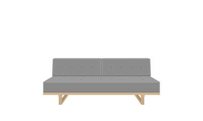 灰色デイベッドソファ正面