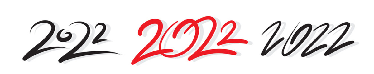 Fototapeta premium 2022 Hand Drawn Vector Numbers, Sketch Calendar Design