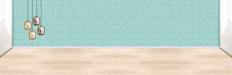 stone wall interior design modern lamp for home, office, hotel and bedroom. 3D illustration