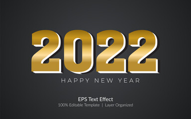 2022 Golden color 3D editable text effect