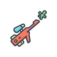 Color illustration icon for paintball