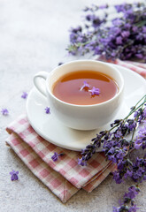 Cup of lavender tea