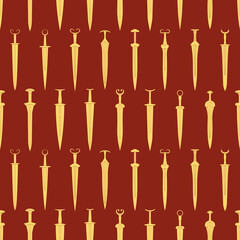 Seamless pattern with ancient swords for your project