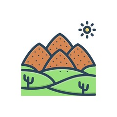 Color illustration icon for sand