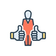 Color illustration icon for truly