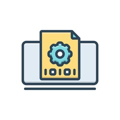 Color illustration icon for compiler