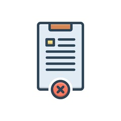 Color illustration icon for rejected
