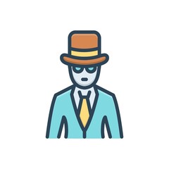 Color illustration icon for spy agent