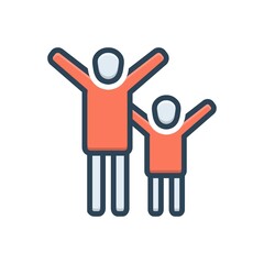 Color illustration icon for joy