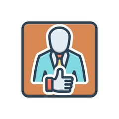 Color illustration icon for okay