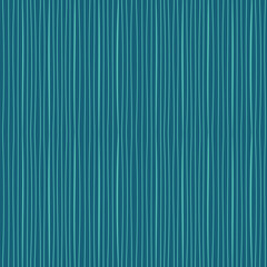 Obraz premium Organic teal stripe seamless vector pattern. Vertical striped design with aqua green thin lines on a dark blue background. Abstract, coastal style repeating backdrop wallpaper texture print. 
