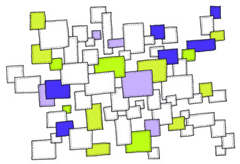 Funny background of hand-drawn doodle tiles for wallpaper coloring, presentations, banners and textiles