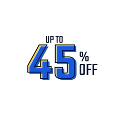 Fototapeta premium Discount Label up to 45% off Blue Vector Template Design Illustration. Suitable Design for Shop and Sale Banners.