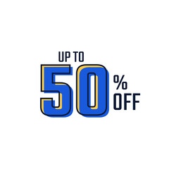 Obraz premium Discount Label up to 50% off Blue Vector Template Design Illustration. Suitable Design for Shop and Sale Banners.