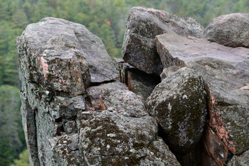 closeup of rocks on a hill