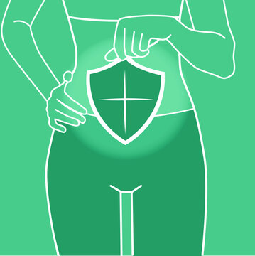 Donna pancia difese immunitarie intestino, illustrazione vettoriale