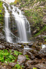 Obraz premium The beautiful Dardagna waterfalls, Corno alle Scale natural park, Lizzano in Belvedere, Italy