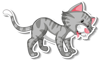 A sticker template of cat cartoon character