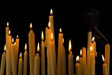 Row of candles - Powered by Adobe