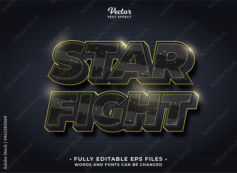 Wall mural star movie text effect editable eps cc. words and fonts can be changed