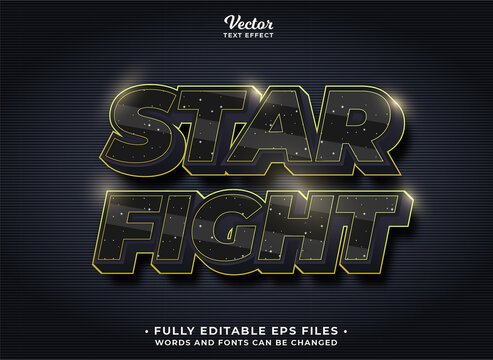 star movie text effect editable eps cc. words and fonts can be changed