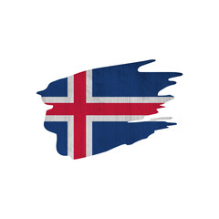 World countries A-Z. Sublimation background. Abstract shape in colors of national flag. Iceland