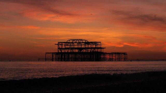 Brighton West Pier At Sunset