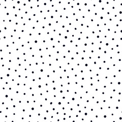 Seamless pattern with polka dot in doodle style. Vector cute background