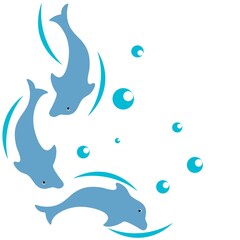 Dolphin icon logo vector