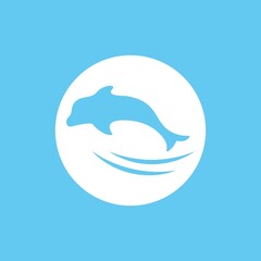 Dolphin icon logo vector