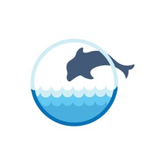 Dolphin icon logo vector