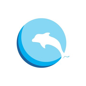 Dolphin icon logo vector