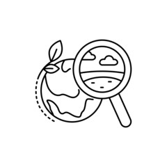 Ecology line icon. Isolated vector element.