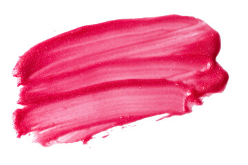 Lipstick smear smudge swatch on white background