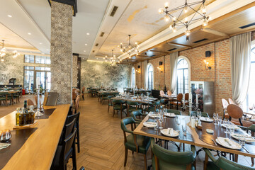 Interior of a modern hotel restaurant