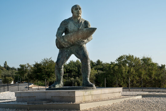 The monument to Seyit Corporal (Onbaşı), where he lifted 190 to 215 kilos of bullets in the Rumeli Mecidiye Bastion. Canakkale, Gallipoli - TURKEY