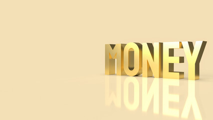 gold money text for business concept 3d rendering
