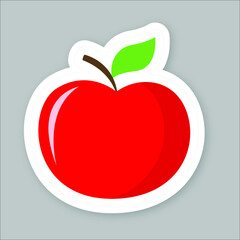 Vector illustration set of summer fruits. Stickers with contour