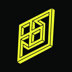 Optical illusion shapes. Impossible objects. Optical art figures. Geometry. Escher paradox.