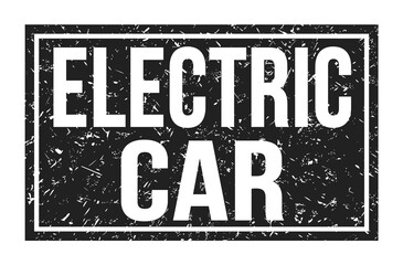 ELECTRIC CAR, words on black rectangle stamp sign