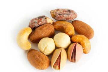 Fototapeta na wymiar Mixing nuts isolated in white background