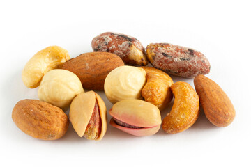 Obraz premium Mixing nuts isolated in white background