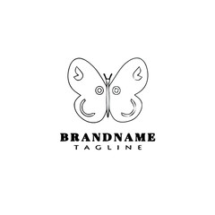 butterfly logo flat icon design template black isolated vector illustration