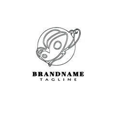 butterfly logo cartoon icon design concept black isolated vector illustration